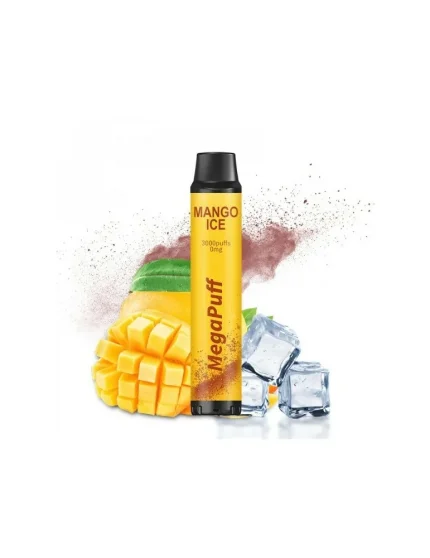3000 Puffs Mango Ice ZERO NICOTINE 0mg - MegaPuff Disposable Vape