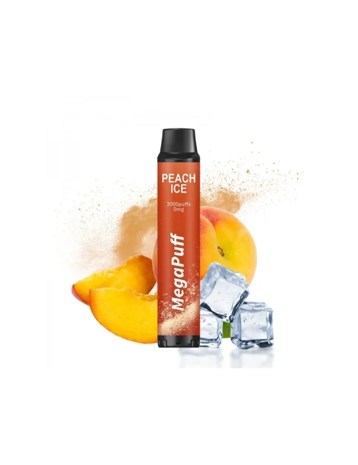EXPIRED BY 27.06.24. 3000 Puffs Peach Ice ZERO NICOTINE 0mg - MegaPuff