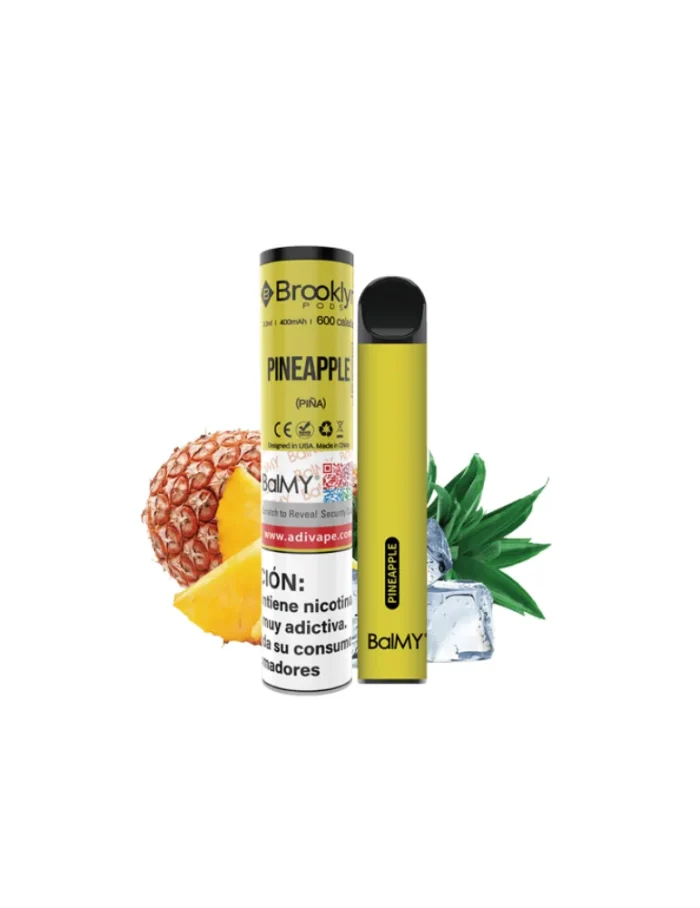 Balmy Pineapple 20mg 600puffs Disposable Vape EXPIRATION DATE 1.07.24.