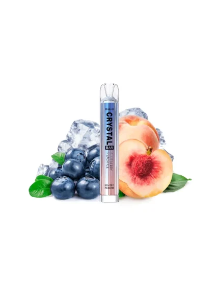 Crystal Bar Blueberry Peach Ice Disposable Vape Mesh 20mg 600 puffs