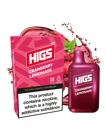 HIGS LITE Cranberry Lemonade Mesh-Coil 20mg 800puffs Disposable Vape