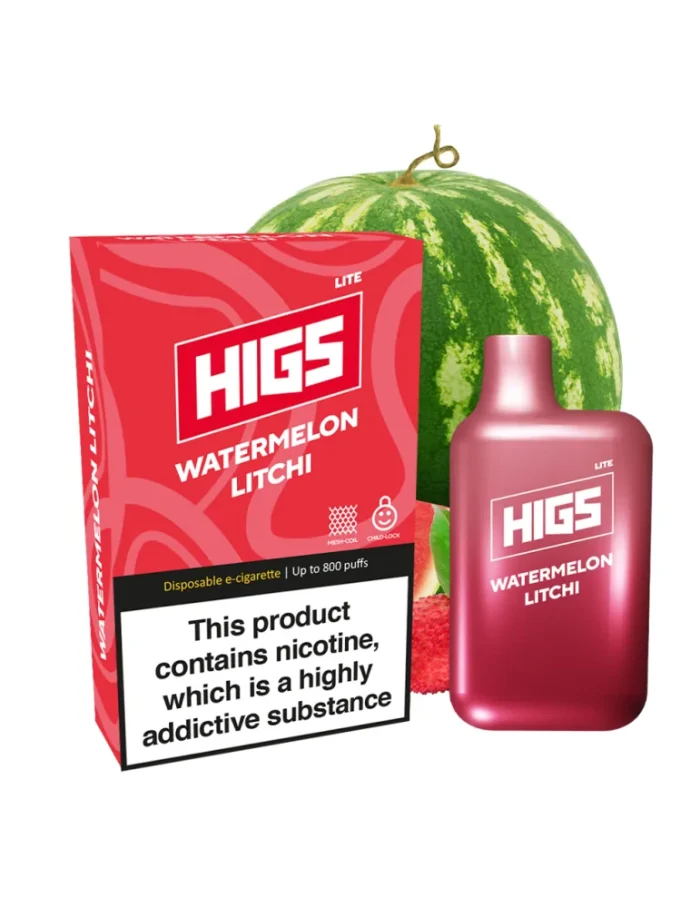 HIGS LITE Watermelon Lychee Mesh-Coil 20mg 800puffs Disposable Vape