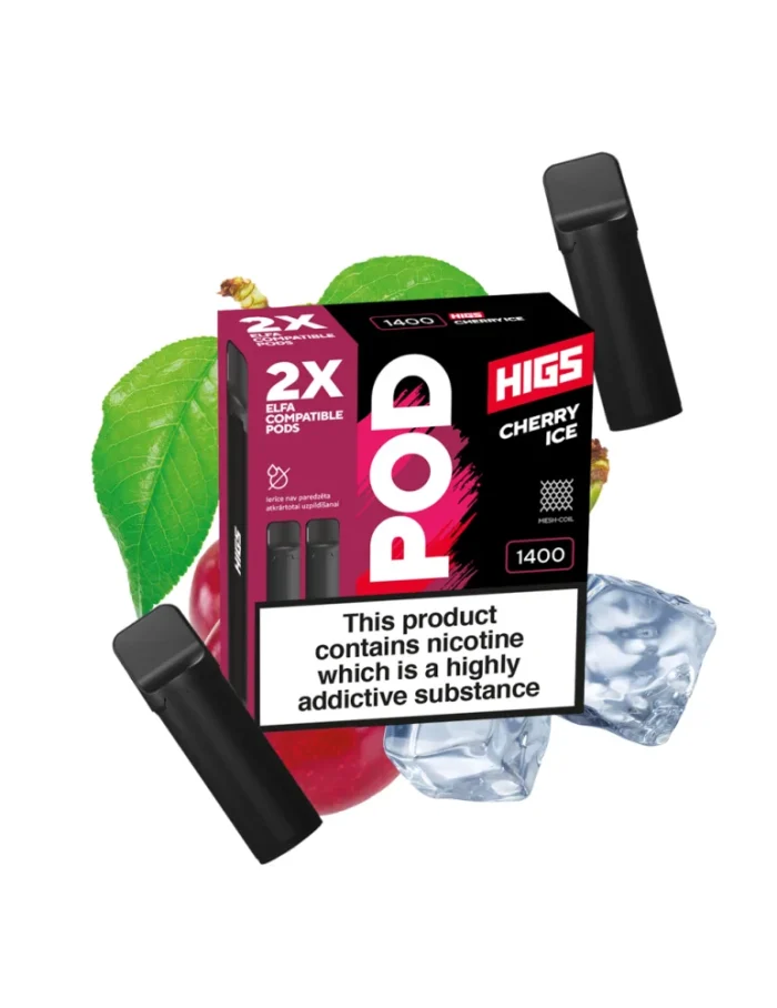 HIGS VAPE POD CARTRIDGE Cherry Ice 4ml 20mg 1400puff 2pcs