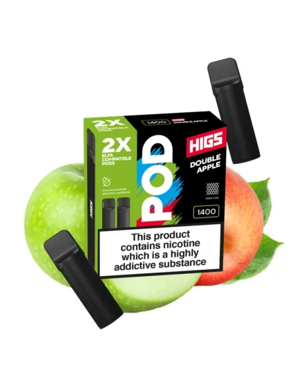 HIGS VAPE POD CARTRIDGE Double Apple 4ml 20mg 1400puff 2pcs