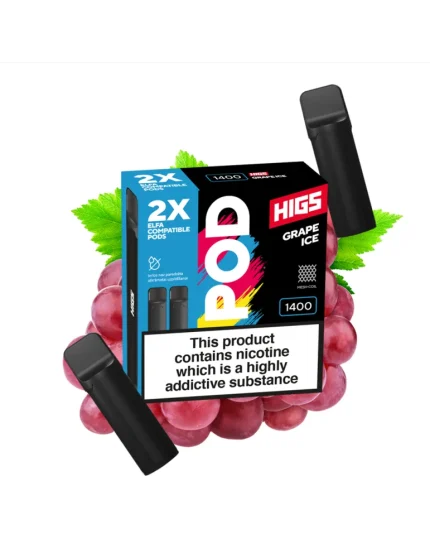HIGS VAPE POD CARTRIDGE Grape Ice 4ml 20mg 1400puff 2pcs