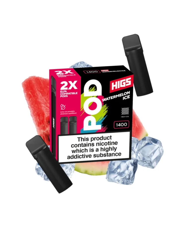 HIGS VAPE POD CARTRIDGE Watermelon Ice 4ml 20mg 1400puff 2pcs