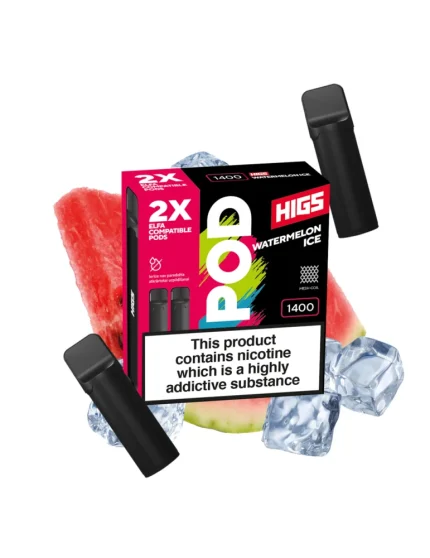 HIGS VAPE POD CARTRIDGE Watermelon Ice 4ml 20mg 1400puff 2pcs