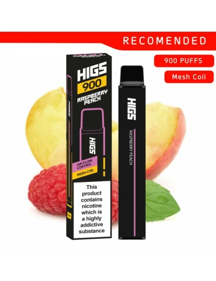 HIGS XL 900 puffs Raspberry Peach Mesh-Coil