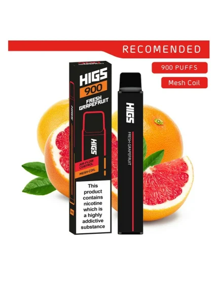 HIGS XL 900puffs Fresh Grapefruit Mesh-Coil 20mg disposable e cigarette