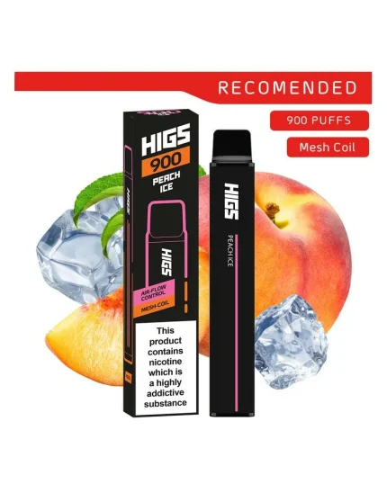 HIGS XL 900puffs Peach Ice Mesh-Coil 20mg disposable e cigarette