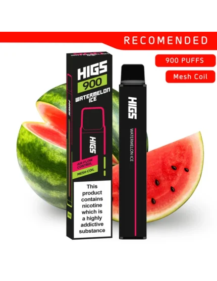 HIGS XL 900puffs ZERO Nicotine Watermelon Ice Mesh-Coil disposable vape