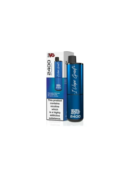IVG 2400 Puffs Blue Raspberry Ice 20mg Disposable E cigarette