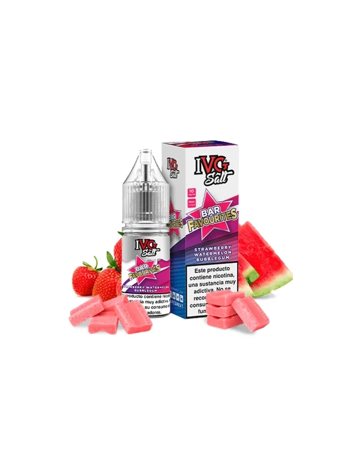 IVG NicSalt Strawberry Watermelon Bubblegum 10ml 10mg 50/50 Nicotine Salt E-liquid