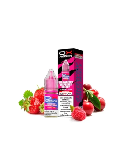 Oxva Ox Passion Nic Salts Strawberry Raspberry Cherry 10mg 10ml E liquid