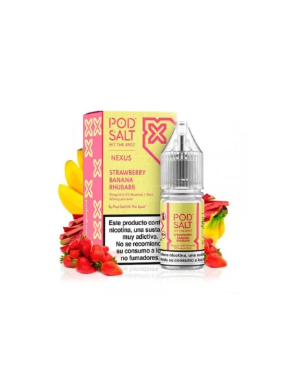 Pod Salt Nexus Strawberry Banana Rhubarb 10ml 20mg E liquid