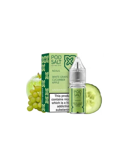 Pod Salt Nexus White Grape Cucumber Apple 10ml 10mg E liquid