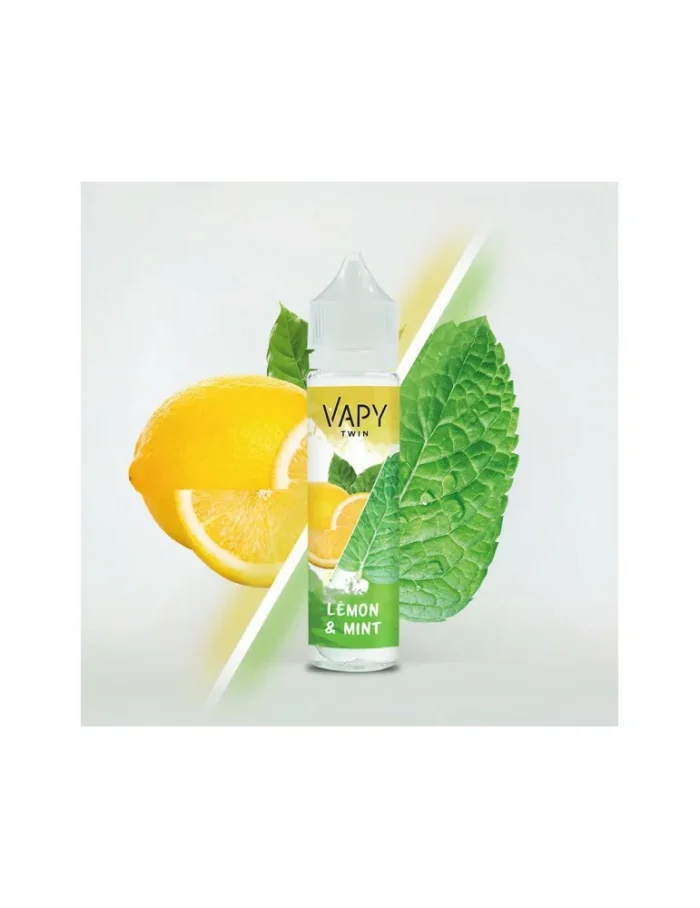 Prefilled 20mg VAPY TWIN Lemon & Mint 60ml Nic Salt E-liquids