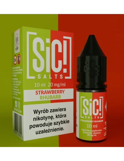 Sic! Nic Salt Strawberry Rhubarb 20mg 10ml E liquid
