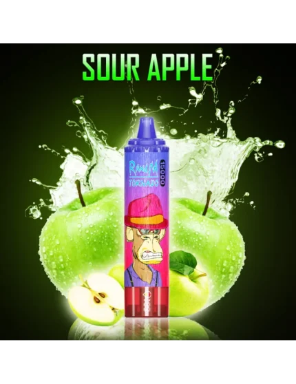 Tornado 15000 puffs Sour Apple 20mg - RandM Disposable Vape