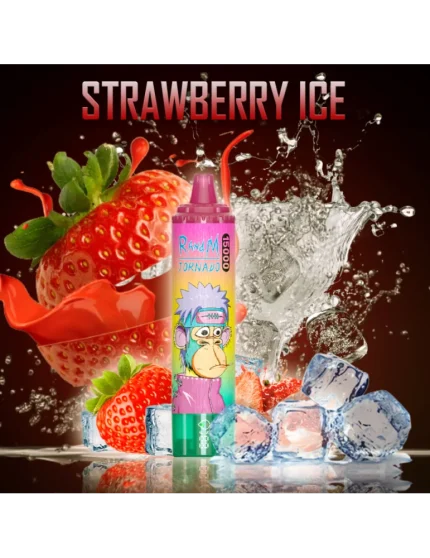 Tornado 15000 puffs Strawberry Ice 20mg - RandM Disposable Vape