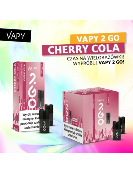 VAPY 2 GO Vape Pod Cartridge Cherry Cola 2ml 20mg 1pcs
