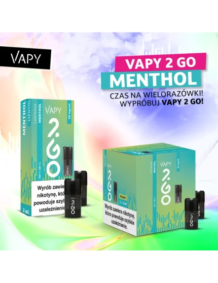 VAPY 2 GO Vape Pod Cartridge Menthol 2ml 20mg 1pcs